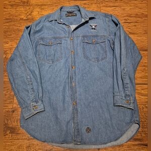 Mens Vintage Jansport Denim Shirt Size Medium